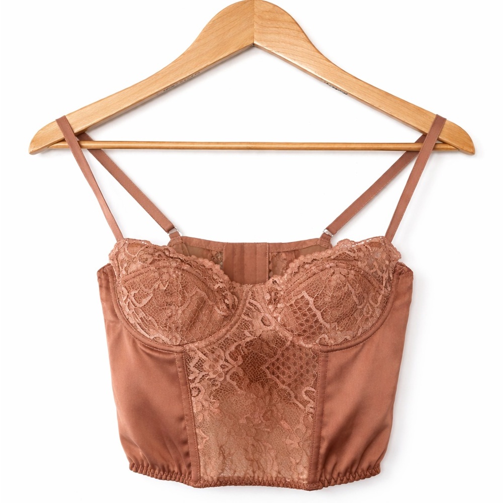BDG Urban Outfitters Lace & Satin Corset Crop Top Medium